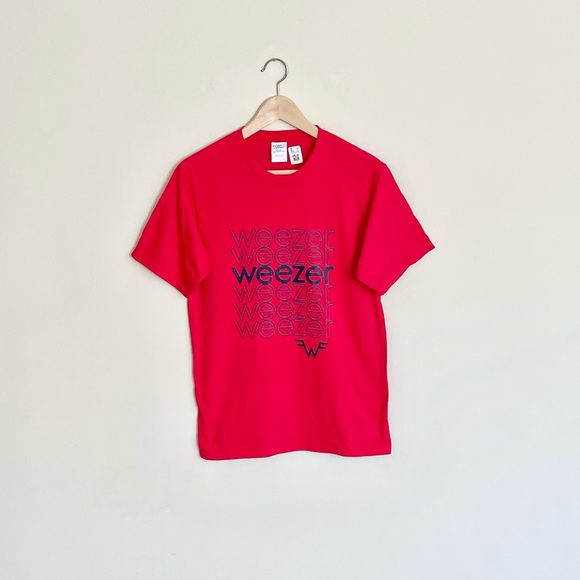 Port and Company | Shirts | New Weezer Font Multi Band Logo Graphic Red ...